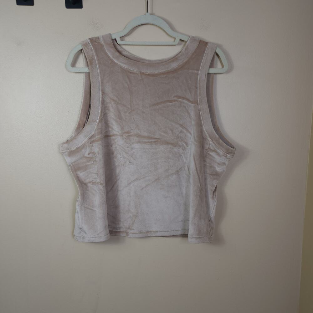 Skims Velour Crewneck Tank In Honey Size 4X